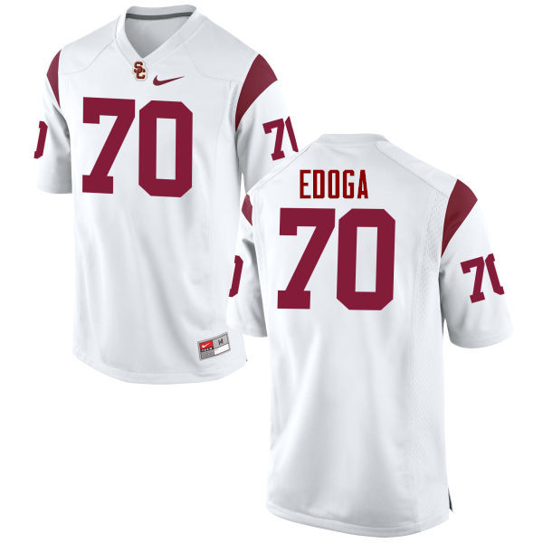 Men #70 Chuma Edoga USC Trojans College Football Jerseys-White - Click Image to Close
